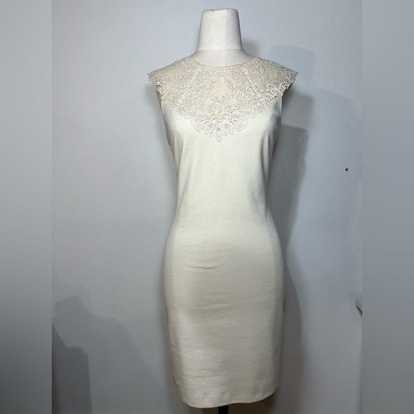 Ted Baker Ivory Lace Yoke Dress - Picture 3 of 8